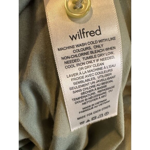 Wilfred Sage Green Button-Up Long Sleeve Collared Shirt Women's Size L - Picture 5 of 8